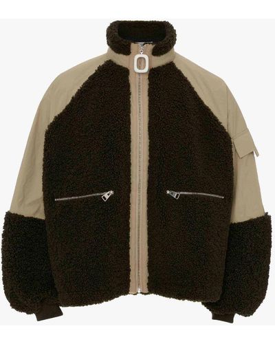 JW Anderson Color Block Fleece Track Jacket - Brown