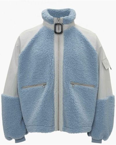 JW Anderson Color Block Fleece Track Top - Blue