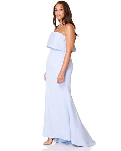 Jarlo Blaze Strapless Maxi Dress With Overlay - Blue