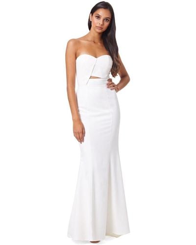 Jarlo Amelie Strapless Maxi Dress With Cut Out Detail - White