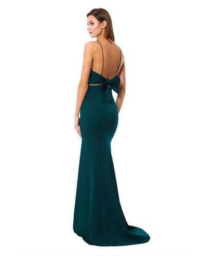 Jarlo Jemima Square Neck Maxi Dress With Open Back - Green