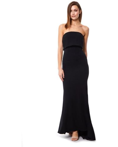 Jarlo Blaze Strapless Maxi Dress With Overlay - Black