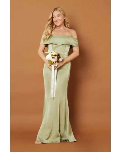Genevieve One Shoulder Exaggerated Puff Sleeve Scuba Maxi Dress