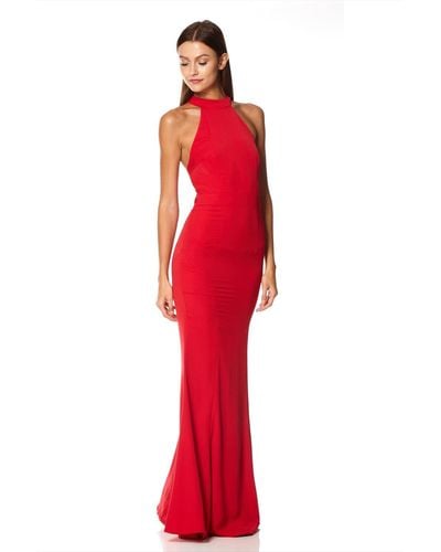 Jarlo Caden Halter Neck Maxi Dress - Red