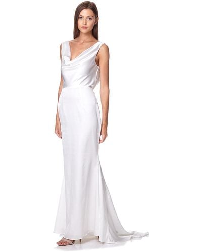 Jarlo Electra Cowl Front Maxi Dress - White