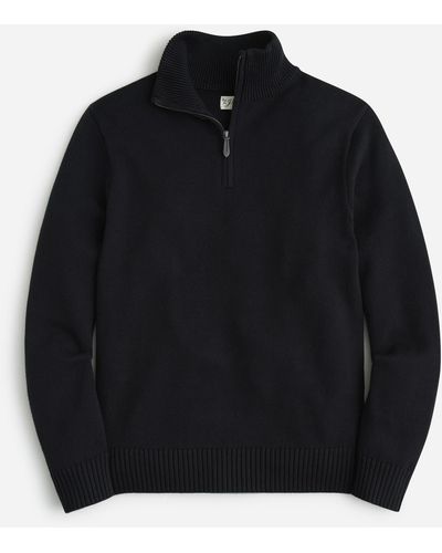 J.Crew Heritage Cotton Half-zip Sweater - Black