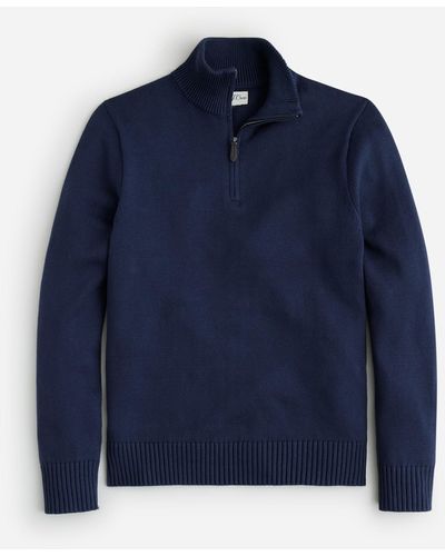 J.Crew Heritage Cotton Half-zip Sweater - Blue