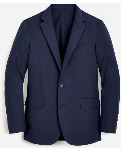 J.Crew Ludlow Slim-fit Unstructured Suit Jacket In Irish Cotton-linen Blend - Blue