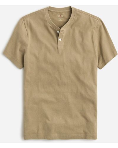 J.Crew Short-sleeve Sueded Cotton Henley - Natural