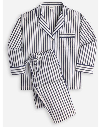 Sleepy Jones Marina Pajama Set In Shadow Stripe - Gray