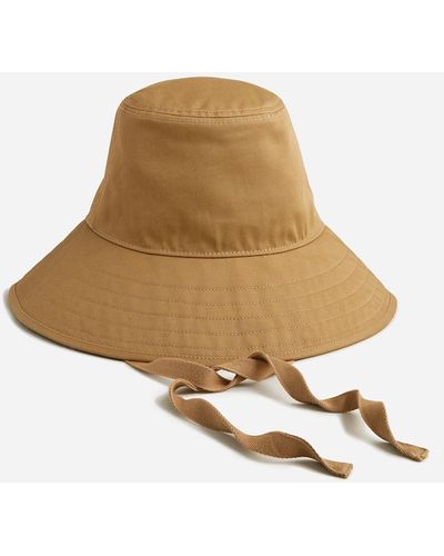 J.Crew Bucket Hat With Ties - Natural