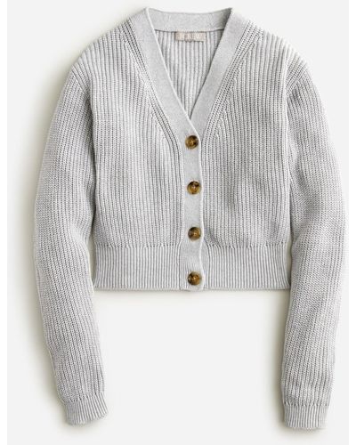 NWT J.Crew White Cardigan Sweater 100% Cotton Heritage Pockets Button V  Spring