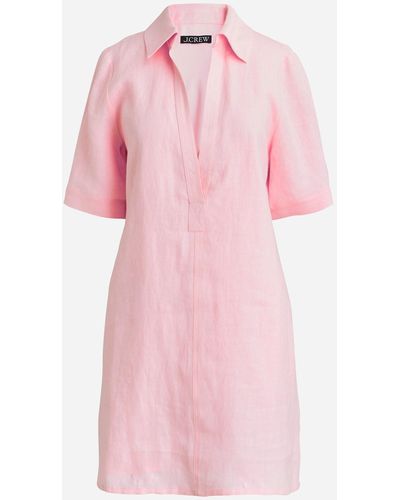 J.Crew Bungalow Popover Dress In Linen - Pink