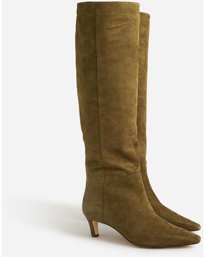 J.Crew Stevie Knee-high Boots In Suede - Green