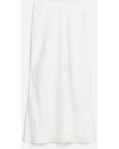 J.Crew Gwyneth Slip Skirt In Linen - White