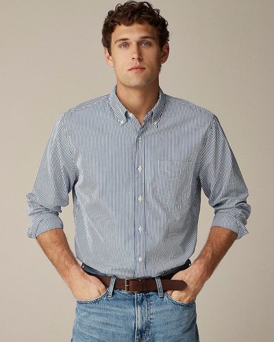 J.Crew Secret Wash Cotton Poplin Shirt - Blue