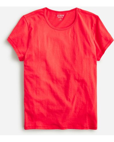 J.Crew Slim-fit Organic Slub Cotton T-shirt In Stripe - Red