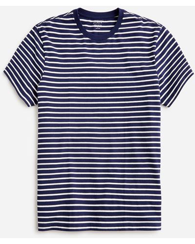 J.Crew Cotton T-shirt In Stripe - Blue