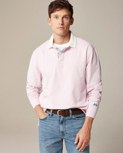 J.Crew Rugby Shirt With Striped Placket - Pink