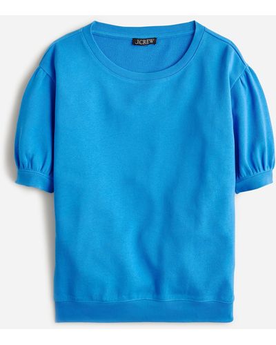 J.Crew Terry Puff-sleeve Sweatshirt - Blue