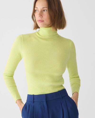 J.Crew Tencel Lyocell-Blend Ribbed Turtleneck Sweater - Yellow