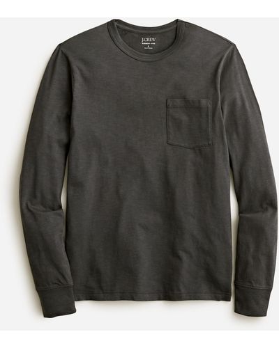 J.Crew Garment-dyed Slub Cotton Long-sleeve T-shirt - Black