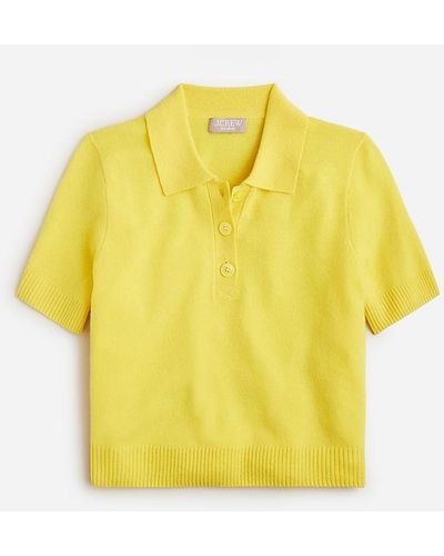 J.Crew Cashmere Cropped Sweater-Polo - Yellow