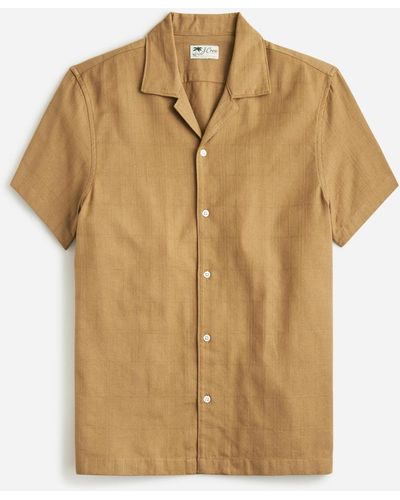J.Crew Short-sleeve Textured Cotton Camp-collar Shirt - Natural