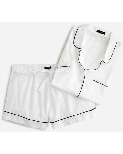J.Crew End-on-end Cotton Pajama Short Set - White