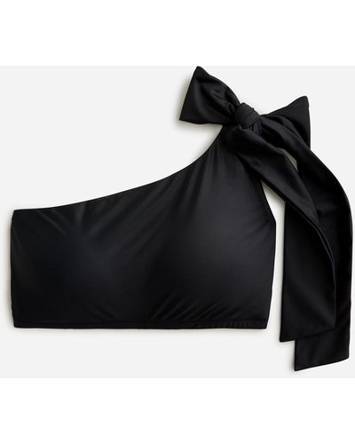 J.Crew Bow One-shoulder Bikini Top - Black