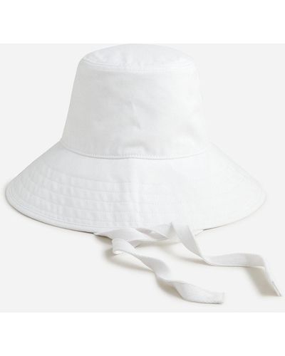 J.Crew Bucket Hat With Ties - White