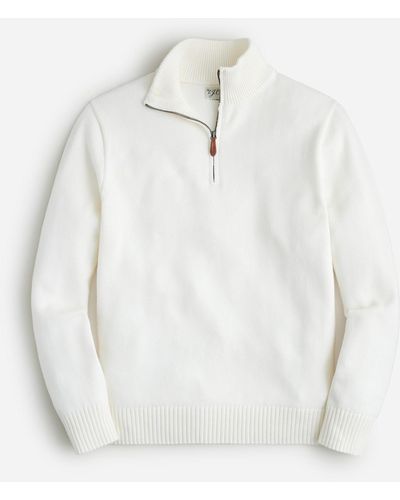 J.Crew Heritage Cotton Half-zip Sweater - White