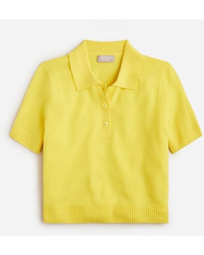 J.Crew Cashmere Cropped Sweater-polo - Yellow