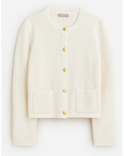 J.Crew Emilie Sweater Lady Jacket With Contrast Trim - White
