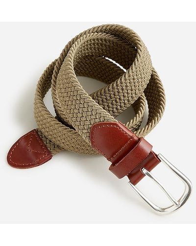 J.Crew Woven Elastic Belt With Round Buckle - Green