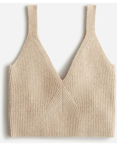 J.Crew Cashmere-blend Cropped Sweater-tank - Natural