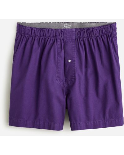 J.Crew Boxer Shorts In Broken-in Organic Cotton Ox - Purple