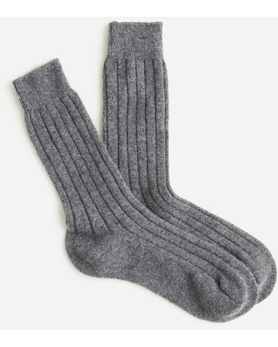 J.Crew Ribbed Cashmere-blend Socks - Gray