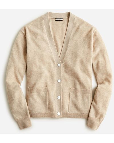 J.Crew Cashmere Patch-pocket Cardigan Sweater - Natural