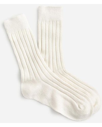 J.Crew Cashmere-Blend Trouser Socks - White
