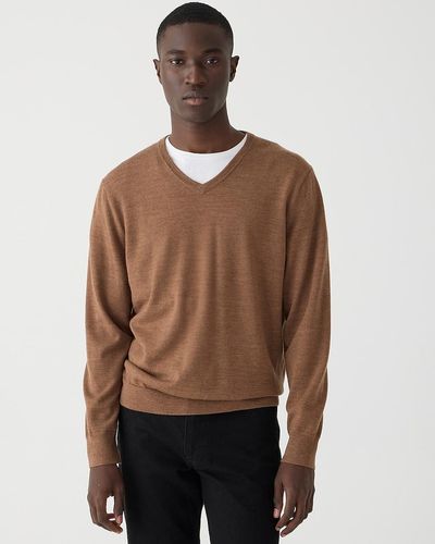 J.Crew Merino Wool V-Neck Sweater - Brown