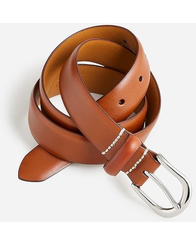 J.Crew Leather Round-Buckle Dress Belt - Brown