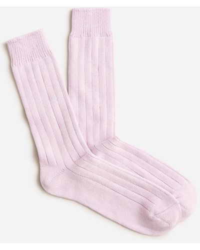 J.Crew Ribbed Cotton-blend Socks - Pink