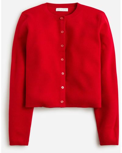 J.Crew Cardigan Sweater In Tm-lyocell - Red
