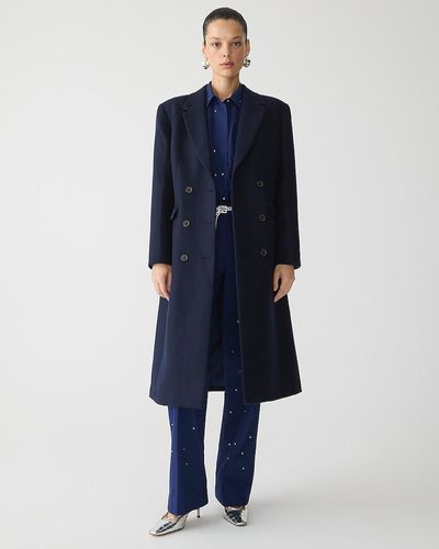 J.Crew Double-Breasted Topcoat - Blue