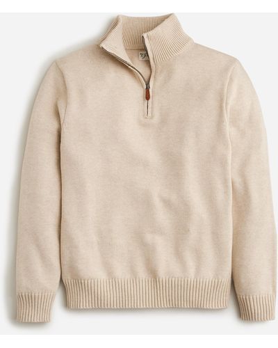 J.Crew Heritage Cotton Half-zip Sweater - Natural