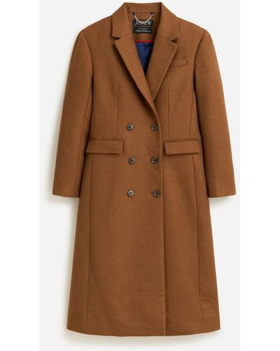 J.Crew Double-breasted Topcoat In Italian Melton Wool Blend - Brown