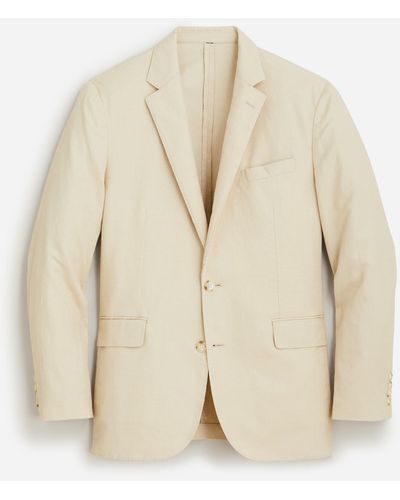 J.Crew Ludlow Slim-fit Unstructured Suit Jacket In Irish Cotton-linen Blend - Natural