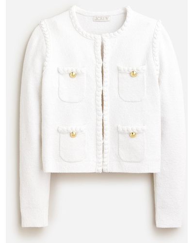 J.Crew Odette Sweater Lady Jacket In Cotton-blend Bouclé - White