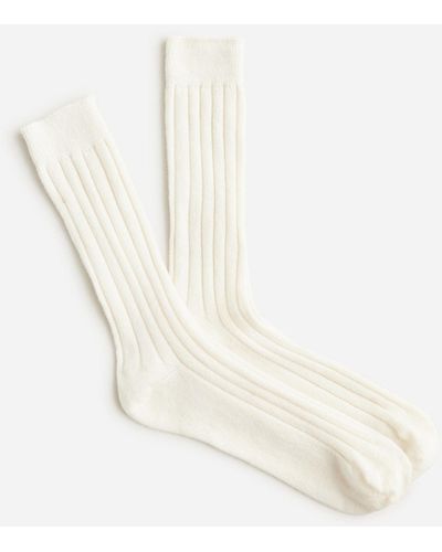 J.Crew Ribbed Cashmere-blend Socks - White